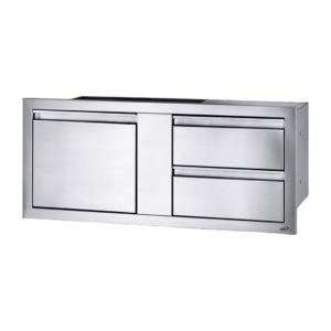 Mehr über den Artikel erfahren Edelstahl Einbaukomponente mit Tür und Schubladen für Outdoor-Küchen